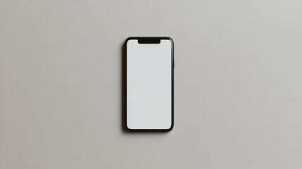 blank smartphone screen on plain background