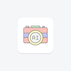 AI Photography lineal color icon , vector, pixel perfect, illustrator file