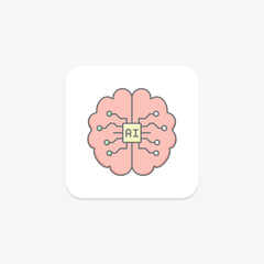 AI Brain lineal color icon , vector, pixel perfect, illustrator file