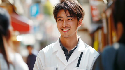Obraz premium 作業中の男性