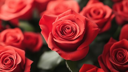 Vibrant red roses in full bloom