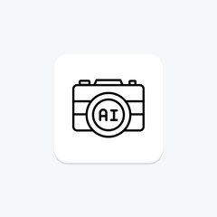 AI Photography line icon , vector, pixel perfect, illustrator file