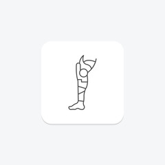 Robot Leg thinline icon , vector, pixel perfect, illustrator file