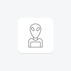 Alien thinline icon , vector, pixel perfect, illustrator file
