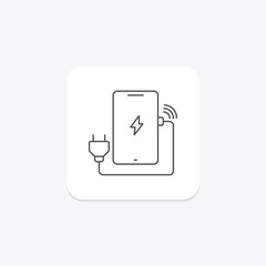 Wireless Charging thinline icon , vector, pixel perfect, illustrator file