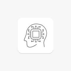 Cybernetics thinline icon , vector, pixel perfect, illustrator file