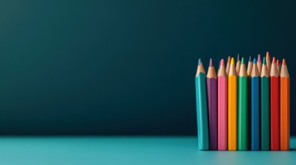 Fototapeta premium Colorful pencils on a dark background
