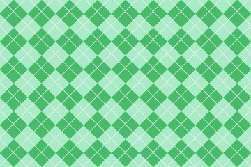 Checkered diamond striped green fabric seamless pattern