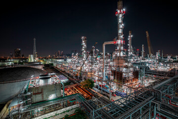 Oil​ refinery​ and​ plant and tower of Petrochemistry industry in oil​ and​ gas​ ​industry