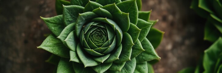 Obraz premium A small green plant with a stem and leaves. The stem is green and has a leafy green top. The plant is sitting on a surface, possibly a table or a rock