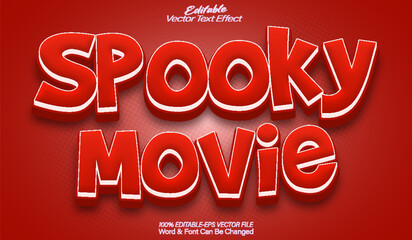 Spooky Movie Vector Text Effect Editable Alphabet Red Horror Evil Cartoon