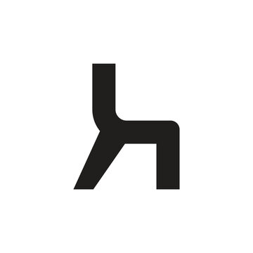 letter h simple chair shape symbol logo vector