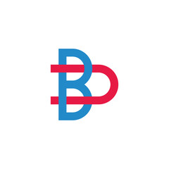 letters bd simple colorful overlapping lines logo vector