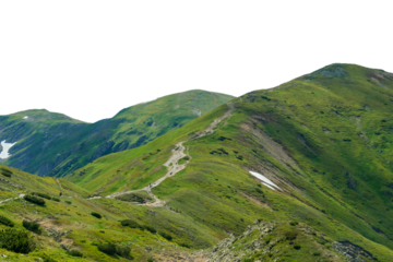 Beautiful mountain landscape with a mountain path. Tatra Mountains.Isolated object.