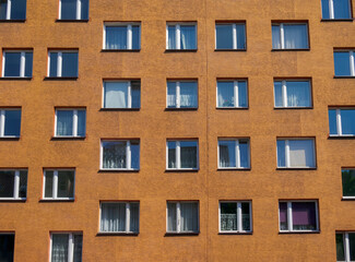 Plastic windows in a residential building