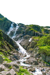 Obraz premium Siklawa Falls. The highest waterfall in the Tatra Mountains. Isolated object.