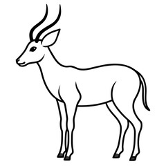  Antelope line art vector illustration