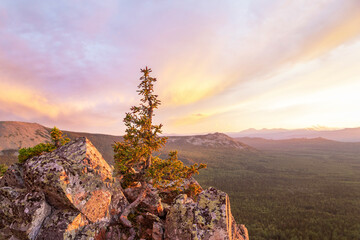 sunrise in the mountains