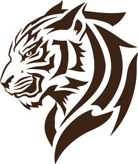 tiger logo Simple Silhouette Vector illustration