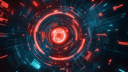 Obraz premium Padlock in Circular Circuit: Abstract Background Representing Cybersecurity Technology, Data Protection Systems, and Internet Security in Vector Illustration