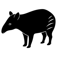 Tapir silhouette vector illustration 