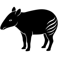 Tapir silhouette vector illustration 