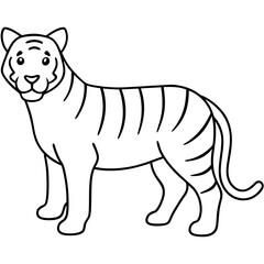 Tiger line art vector illustration