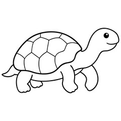 Tortoise line art vector illustration