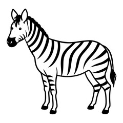 Zebra line art vector illustration 