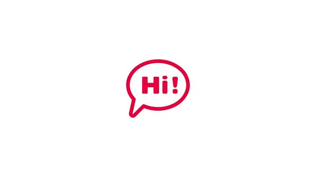 HI ! message icon. hello, conversation icon.