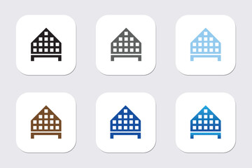 Office icon or logo illustration outline black style Buildings icon vector