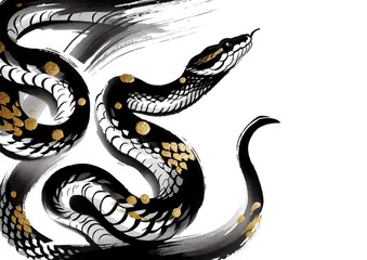 2025年巳年年賀状素材筆文字