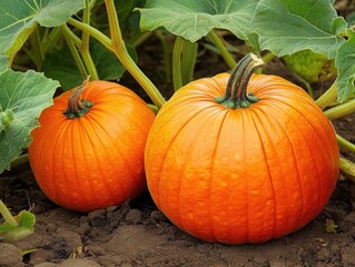 Obraz premium ripe pumpkin fruits stock image