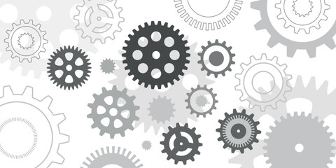 Mechanical engineering, gear wheel background, technology and innovation