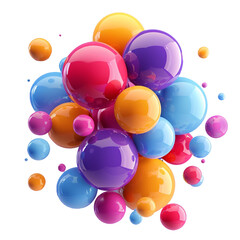 abstract 3d metallic chrome metaball particle liquid isolated on transparent background.png

