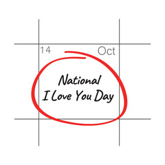 Obraz premium National I Love You Day, October 14.