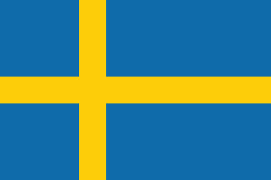 National Sweden flag vector illustration. Flag of Sweden in its official colors. Swedish flag consists of yellow Nordic cross, which is a symbol of Christianity.