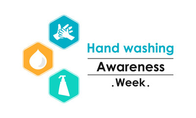 A vector illustration of a hand-washing awareness week celebration observed each December. Banner poster, flyer and background design template.