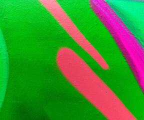 Beautiful colorful street art graffiti background. The wall is decorated with abstract drawings house paint. Modern style urban culture of street youth. Abstract picture on wall