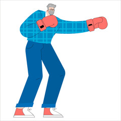 Older Businessman. Flat Vector Illustration