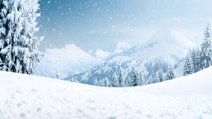 Heavy snowfall blanketing a mountain landscape winter weather