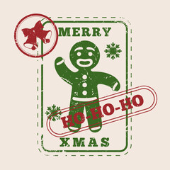 Merry XMAS colorful vintage sticker