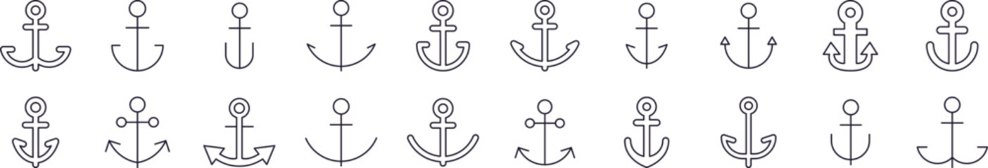 Anchor Related Image Collection. Editable Stroke. Perfect for Infographics, Articles, Books, Flyers, Banners © RaulAlmu