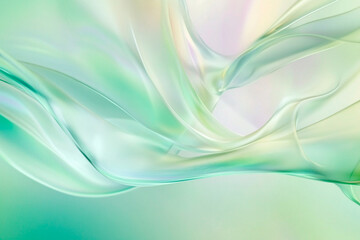 Fototapeta premium Green wavy glass background