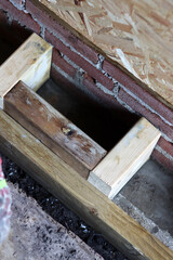 construction of a new house, close-up of the frame
