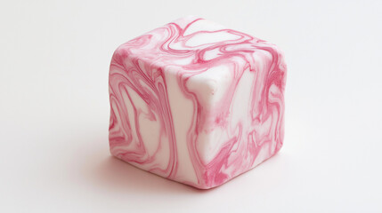 marbled marshmallow on white background