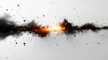 Dynamic Manga Explosion with Comic-Style Speed Lines and Action Bursts on White Backdrop, Graphic Resources for Action Scenes and Anime Effects in Illustration and Design