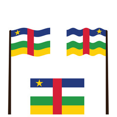 Set Of Wave Flag Central African Republic