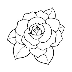 Camellia flower silhouette file, Camellia flower cutting file for Cricut, flower outline clipart, flower vector illustration