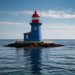Blue Lighthouse Tower Coast Coastline 